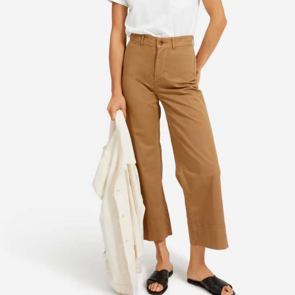 Everlane Lightweight Straight-Leg Crop Pants 12 NWT
